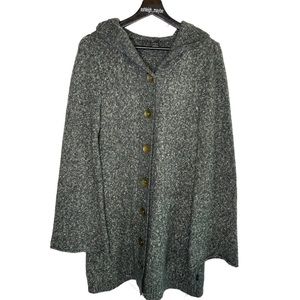 Prana | Willow Hooded Button Down Cardigan Bell Sleeves Gray Size Medium